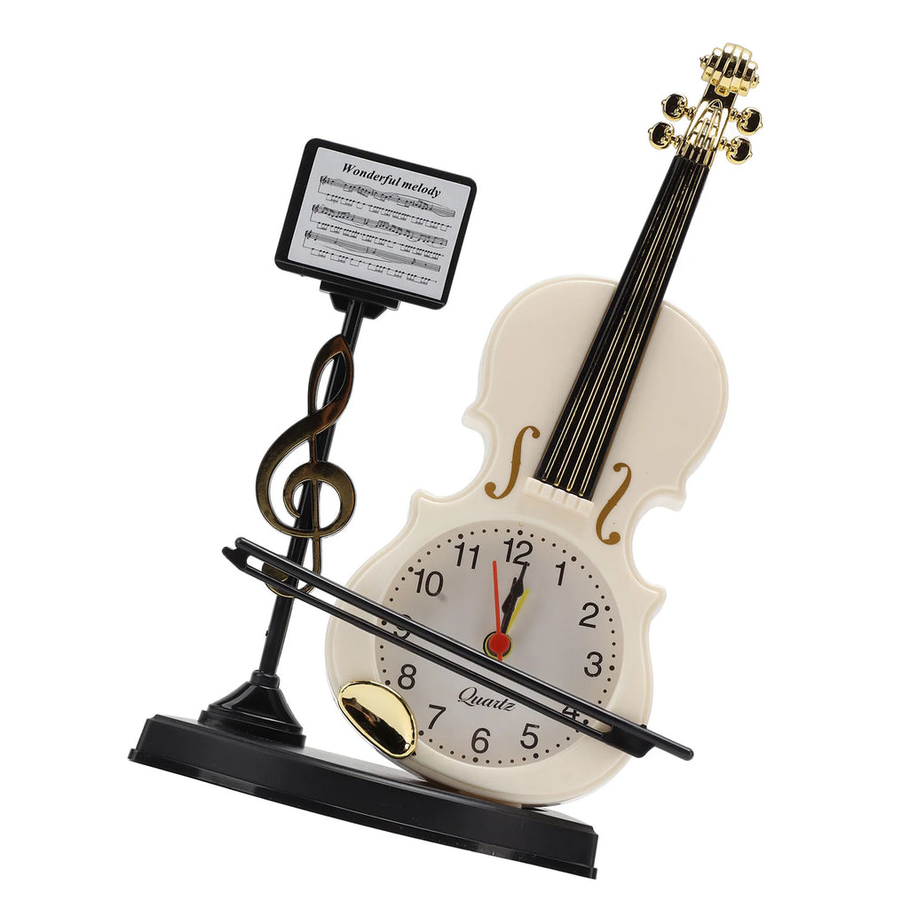 Violin Alarm Clock Unique Appearance Innovative Alarm Clock for Home Living Room Desktop Decoration Christmas Gifts
