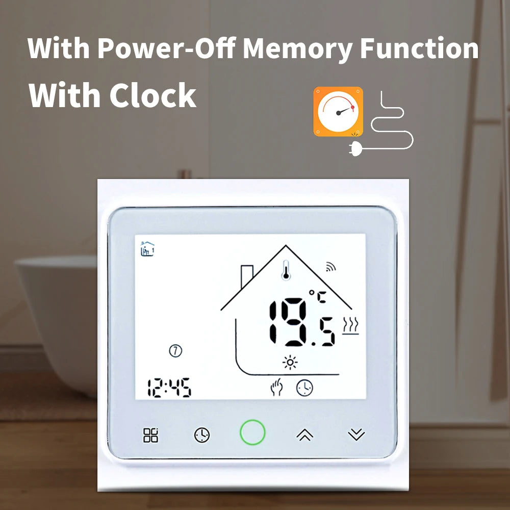 Smart WiFi Thermostat AC230V 3A 16A APP/Voice Control for Floor Heating with Digital LCD Display and Wall Mounted Installation
