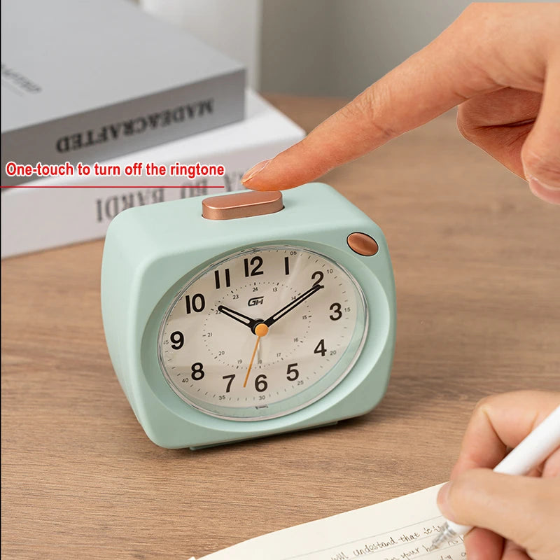 Music alarm clock, modern style, with snooze function and night light function, can run time, a good gift for the school season