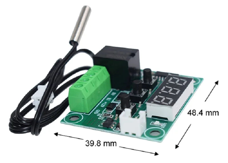 W1209 Digital Thermostat Temperature Controller Miniature Thermostat Temperature Control Switch Panel with Waterproof NTC Probe