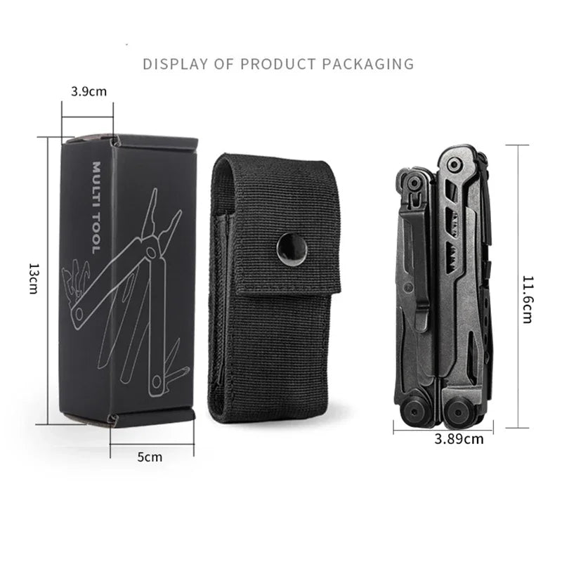 BHBT 15 in 1 Multi Tool Pliers Multi-functional Wrench with Damascus Knife Folding EDC Outdoor Survival Multi Tool Home Repair