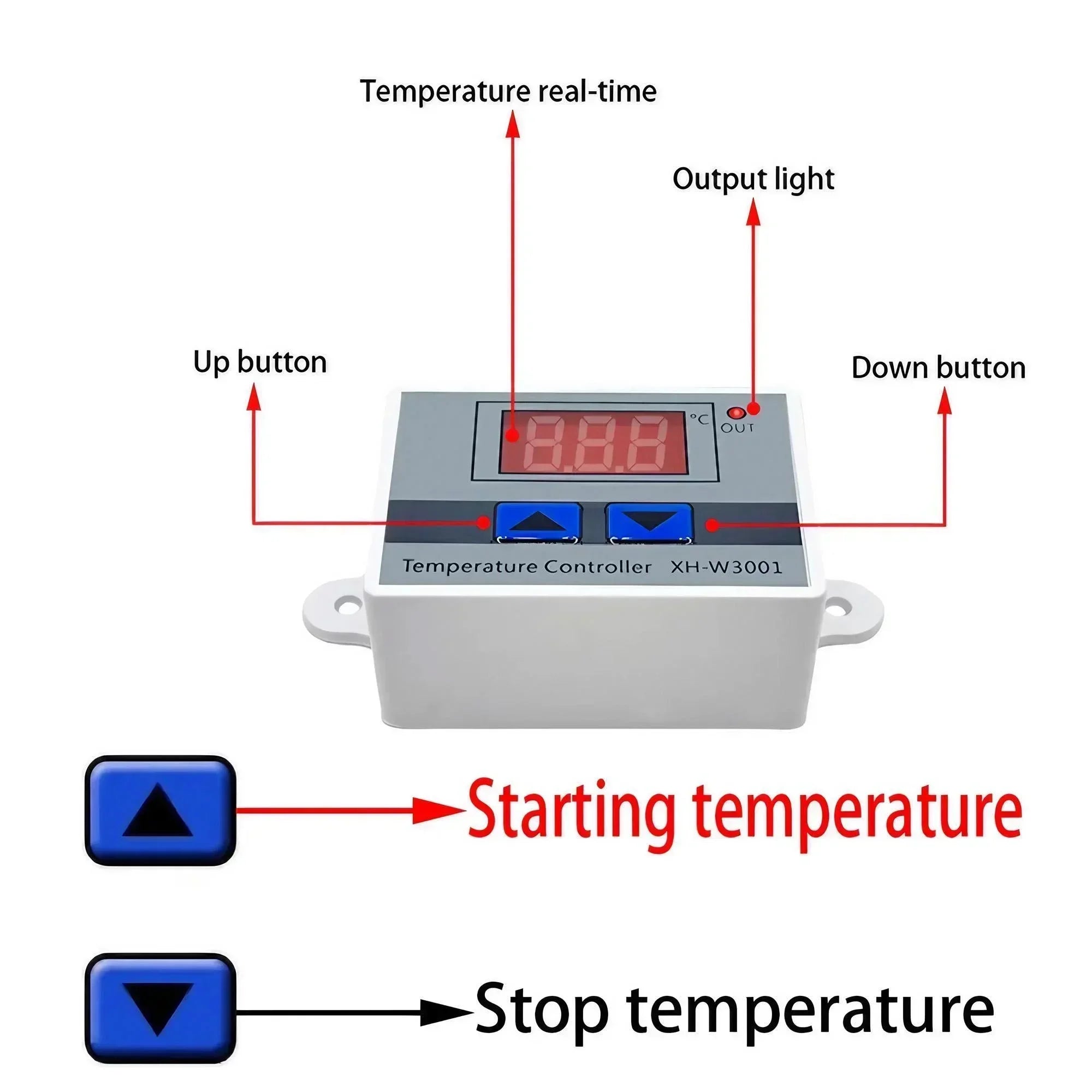 STONEGO W3001 Digital Control Temperature Microcomputer Thermostat Switch Thermometer New Thermoregulator 12/24/220V