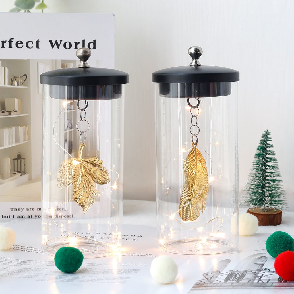 2Pcs Leaf Pendant Battery Powered Table Lamp
