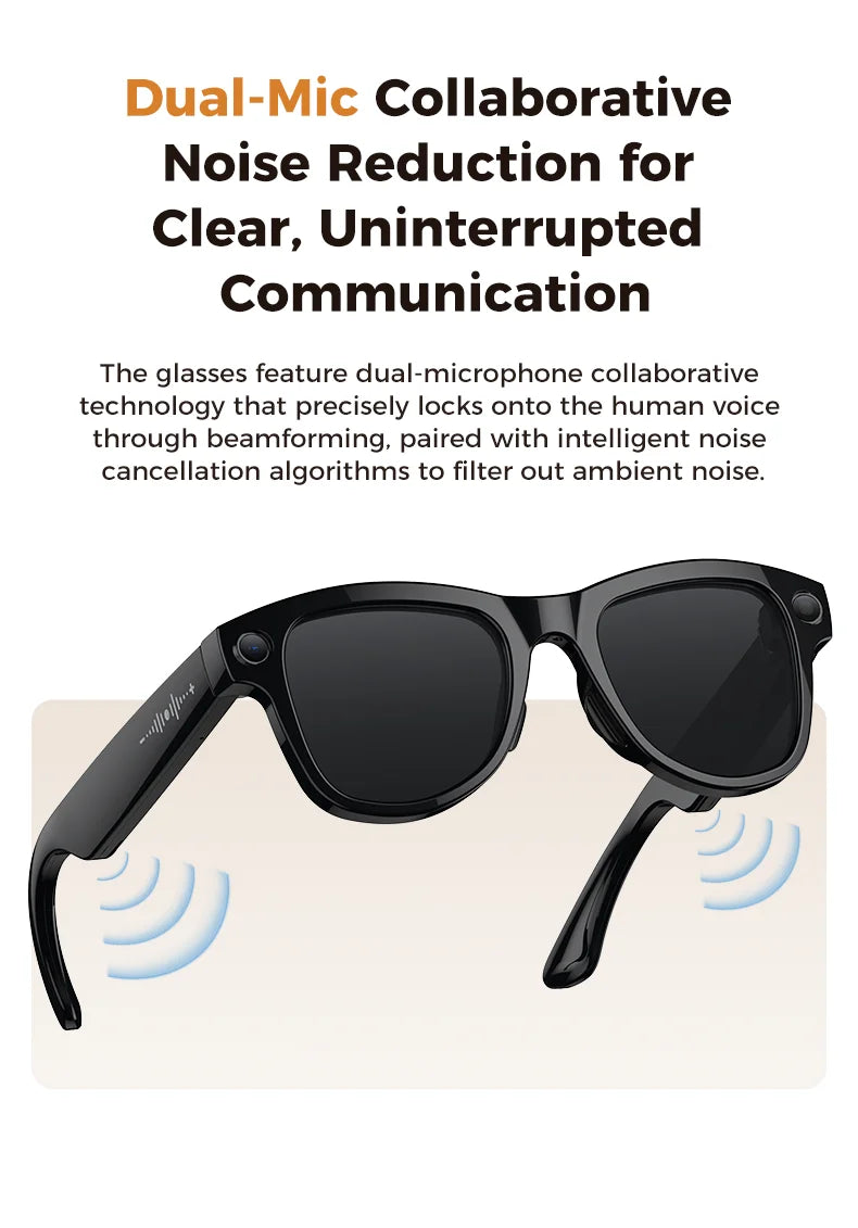 2026 AI Smart Glasses M02 Ultra 1080P HD Camera ChatGPT 3600mAh Charging Case Power Bank 32GB Translation Music Video Sunglasse
