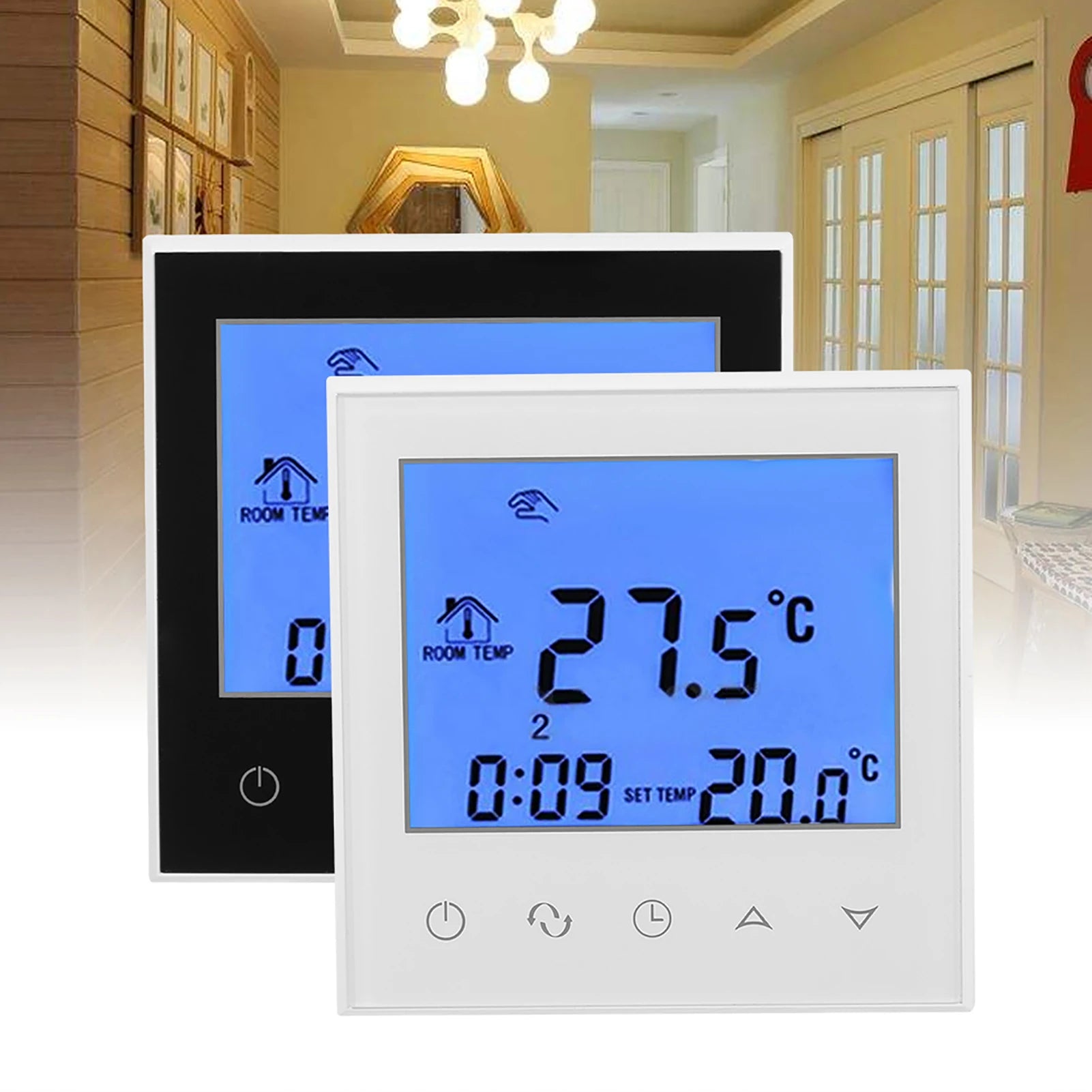 Digital Touch Screen LCD Programmable Thermostat Intelligent Temperature Controller Home Use Heating Thermostat