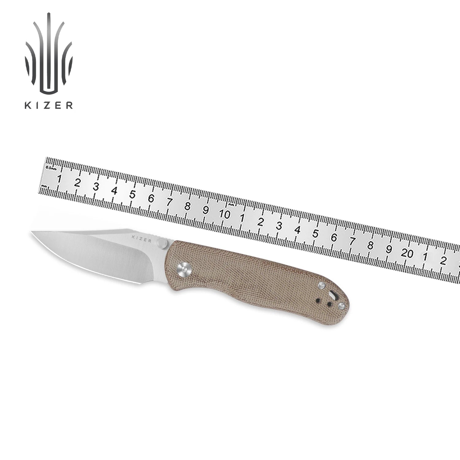 Kizer Pocket Folding Knife Drop Bear 2 V3619.2C Aluminum/Micarta/Richlite Handle With NitroV Blade Outdoor EDC Camping Knives