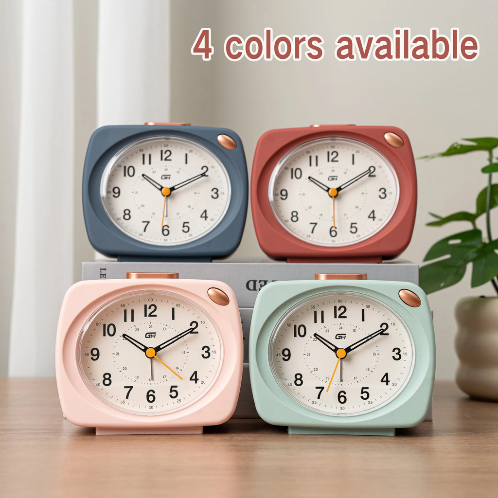Music alarm clock, modern style, with snooze function and night light function, can run time, a good gift for the school season