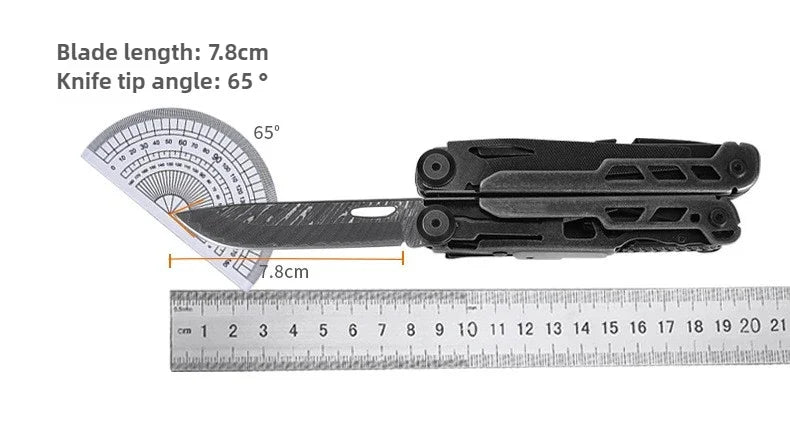BHBT 15 in 1 Multi Tool Pliers Multi-functional Wrench with Damascus Knife Folding EDC Outdoor Survival Multi Tool Home Repair