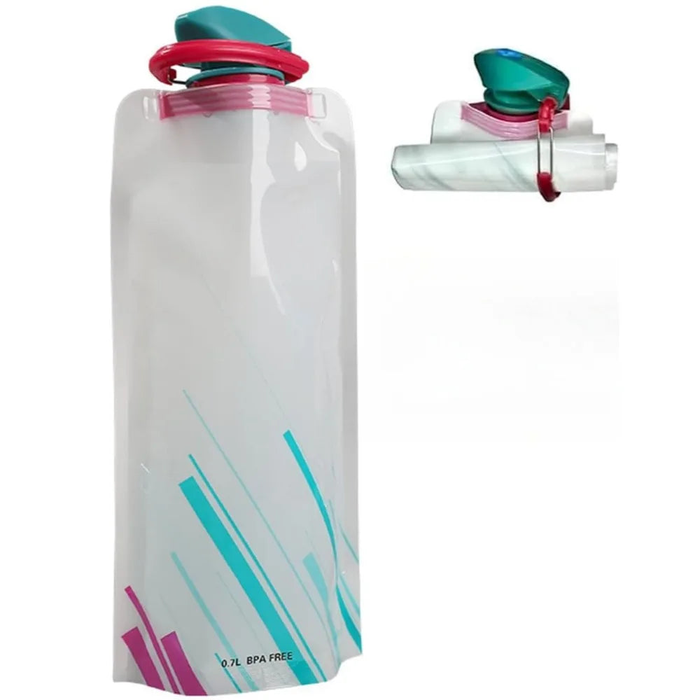 23 Oz Water Bottle，Collapsible Water Bottle,Perfect for Hydration on The Go. Suitable for Hiking and Camping. Reusable， BPA Free