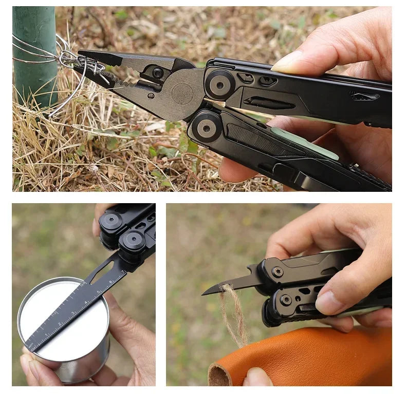 BHBT Multifunctional Combination  Folding Knife Pliers Multi Tools EDC Multitools Outdoor Camping Survival Tools With Clip
