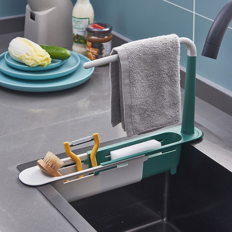 Kitchen Soap Sponge Holder Sink Drain